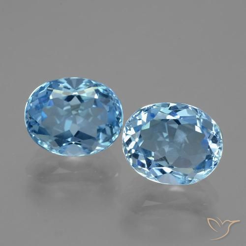 6.92ctw Natural Azul Cielo Topacio, Ovalada, VVS