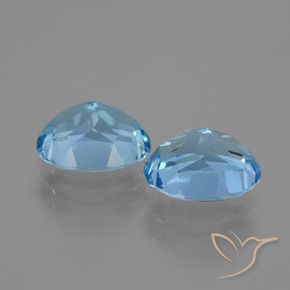 Gemas de Topacio Azul Cielo natural de 6.92 ct, Ovalada, VVS