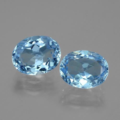 Gemas de Topacio Azul Cielo natural de 6.70 ct, Corte Óvalo, VVS-VS
