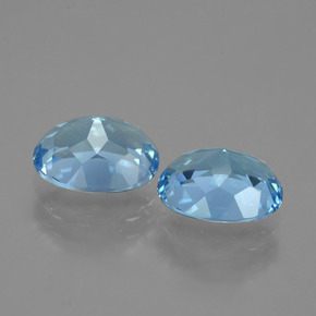 Gemas de Topacio Azul Cielo natural de 6.70 ct, Corte Óvalo, VVS-VS