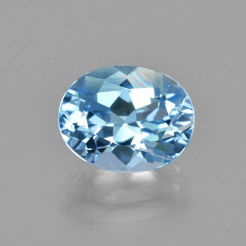 Topacio azul natural de 3,23 ct, corte óvalo, VVS