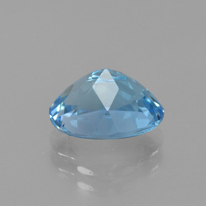 Topacio azul natural de 3,23 ct, corte óvalo, VVS