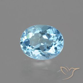 Topacio Azul Cielo natural de 3.20 ct, Ovalada, VVS-VS