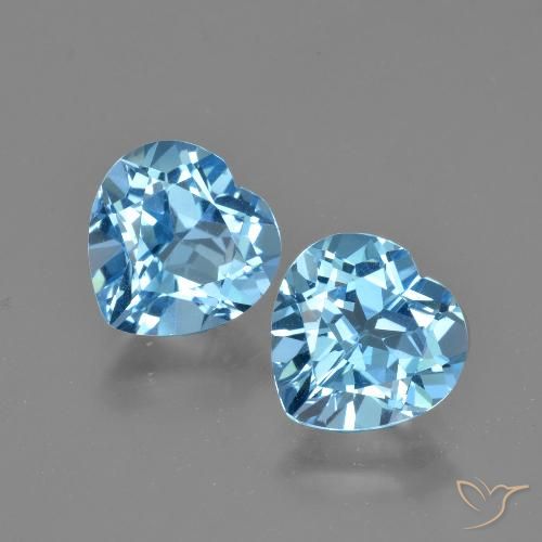 5.90ctw Natural Azul Cielo Topacio, Corazón, VVS-VS