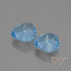 Gemas de Topacio Azul Cielo natural de 5.90 ct, Corazón, VVS-VS