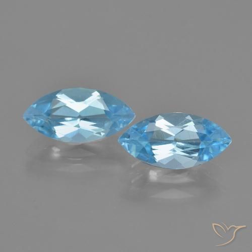 2.64ctw Natural Azul Cielo Topacio, Marquesa, VVS-VS