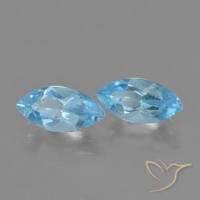 Gemas de Topacio Azul Cielo natural de 2.64 ct, Marquesa, VVS-VS