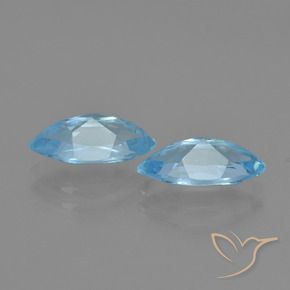 Gemas de topacio azul natural de 2,70 ct, marquesa, VVS-VS