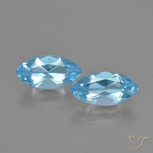 Gemas de Topacio Azul Cielo natural de 2.55 ct, Marquesa, VS