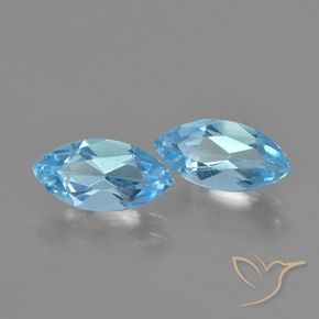 Gemas de Topacio Azul Cielo natural de 2.55 ct, Marquesa, VS