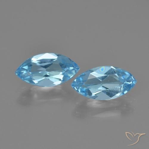 2.50ctw Natural Azul Cielo Topacio, Marquesa, VVS-VS