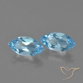 Gemas de Topacio Azul Cielo natural de 2.50 ct, Marquesa, VVS-VS