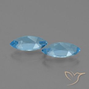 Gemas de Topacio Azul Cielo natural de 2.50 ct, Marquesa, VVS-VS