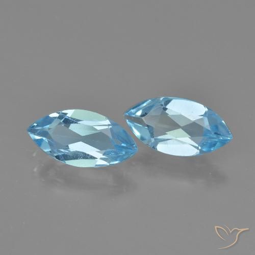 2.31ctw Natural Azul Cielo Topacio, Marquesa, VVS-VS