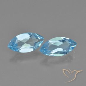 Gemas de Topacio Azul Cielo natural de 2.31 ct, Marquesa, VVS-VS