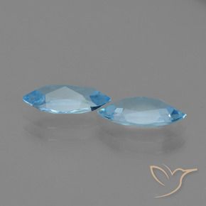 Gemas de Topacio Azul Cielo natural de 2.31 ct, Marquesa, VVS-VS