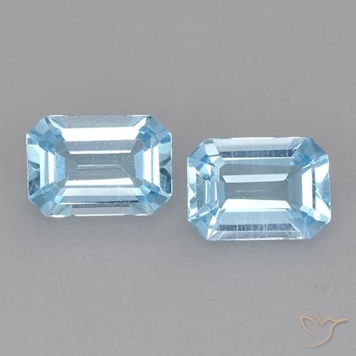 2.17ctw Natural Azul Cielo Topacio, corte esmeralda, VS