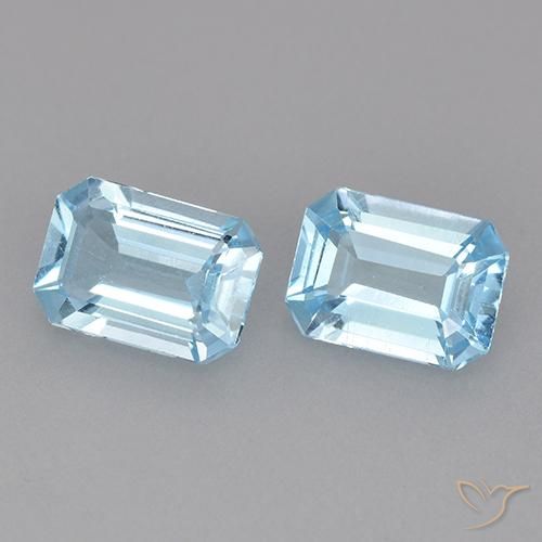 Gemas de Topacio Azul Cielo natural de 2.17 ct, Corte Octágono / Esmeralda, VS