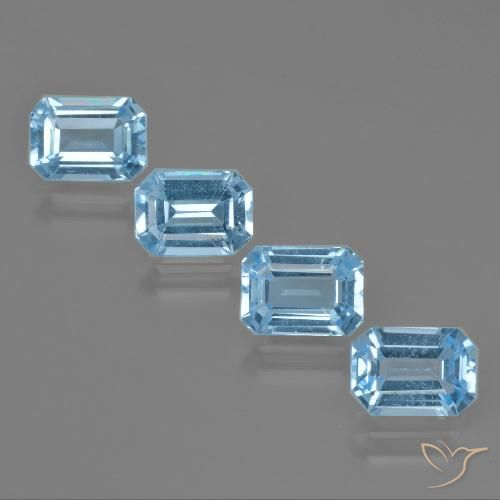 4.71ctw Natural Azul Suizo Topacio, corte esmeralda, VVS-VS