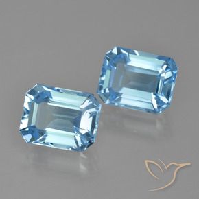 Gemas de Topacio Azul Cielo natural de 6.15 ct, Corte Octágono / Esmeralda, VVS-VS