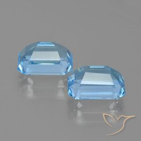 Gemas de Topacio Azul Cielo natural de 6.15 ct, Corte Octágono / Esmeralda, VVS-VS