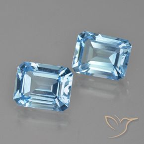 Gemas de Topacio Azul Cielo natural de 5.93 ct, Corte Octágono / Esmeralda, VVS-VS