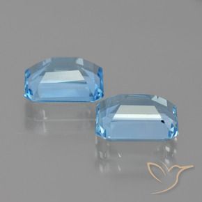 Gemas de Topacio Azul Cielo natural de 5.93 ct, Corte Octágono / Esmeralda, VVS-VS