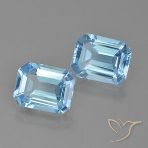 Gemas de Topacio Azul Cielo natural de 5.19 ct, Corte Octágono / Esmeralda, VS