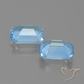 Gemas de Topacio Azul Cielo natural de 5.19 ct, Corte Octágono / Esmeralda, VS