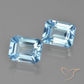 Gemas de Topacio Azul Cielo natural de 5.86 ct, Corte Octágono / Esmeralda, VVS-VS