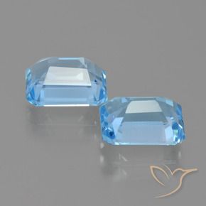 Gemas de Topacio Azul Cielo natural de 5.86 ct, Corte Octágono / Esmeralda, VVS-VS