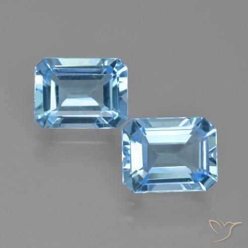 5.00ctw Natural Azul Suizo Topacio, corte esmeralda, VVS-VS