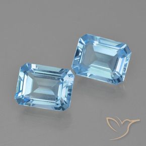 Gemas de Topacio Azul Suizo natural de 5.00 ct, Corte Octágono / Esmeralda, VVS-VS