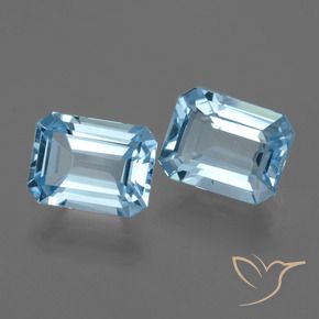 Gemas de Topacio Azul Suizo natural de 4.81 ct, Corte Octágono / Esmeralda, VVS-VS