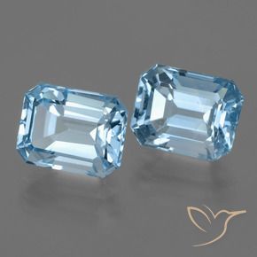 Gemas de Topacio Azul Cielo natural de 6.01 ct, Corte Octágono / Esmeralda, VVS-VS