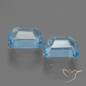 Gemas de topacio azul natural de 5,82 ct, corte esmeralda, VVS-VS