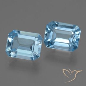 Gemas de Topacio Azul Cielo natural de 4.98 ct, Corte Octágono / Esmeralda, VVS-VS