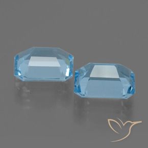 Gemas de Topacio Azul Cielo natural de 4.98 ct, Corte Octágono / Esmeralda, VVS-VS
