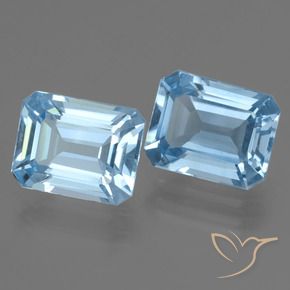 Gemas de Topacio Azul Cielo natural de 5.93 ct, Corte Octágono / Esmeralda, VVS-VS