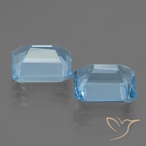 Gemas de Topacio Azul Suizo natural de 5.93 ct, Corte Octágono / Esmeralda, VVS-VS