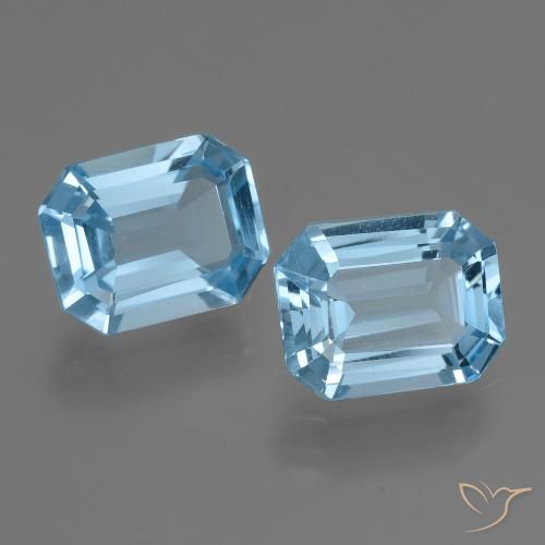 4.47ctw Natural Azul Cielo Topacio, corte esmeralda, VS