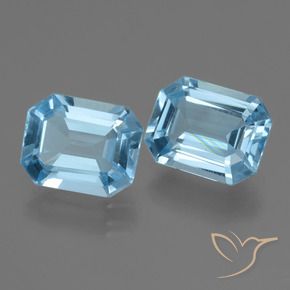 Gemas de Topacio Azul Cielo natural de 4.47 ct, Corte Octágono / Esmeralda, VS