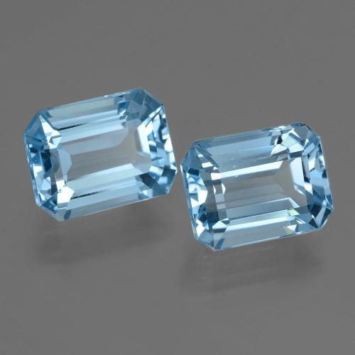 Gemas de Topacio Azul Suizo natural de 5.26 ct, corte esmeralda, VVS-VS