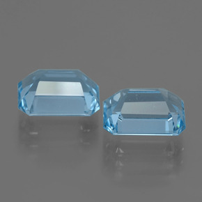 Gemas de Topacio Azul Suizo natural de 5.26 ct, corte esmeralda, VVS-VS