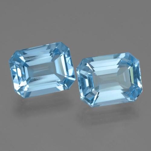 Gemas de topacio azul natural de 5,17 ct, corte esmeralda, VVS-VS