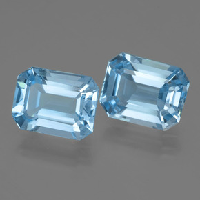 Gemas de topacio azul natural de 5,17 ct, corte esmeralda, VVS-VS