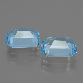 Gemas de topacio azul natural de 5,17 ct, corte esmeralda, VVS-VS