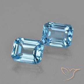 Gemas de Topacio Azul Cielo natural de 5.97 ct, Corte Octágono / Esmeralda, VVS-VS
