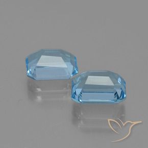 Gemas de Topacio Azul Cielo natural de 5.97 ct, Corte Octágono / Esmeralda, VVS-VS