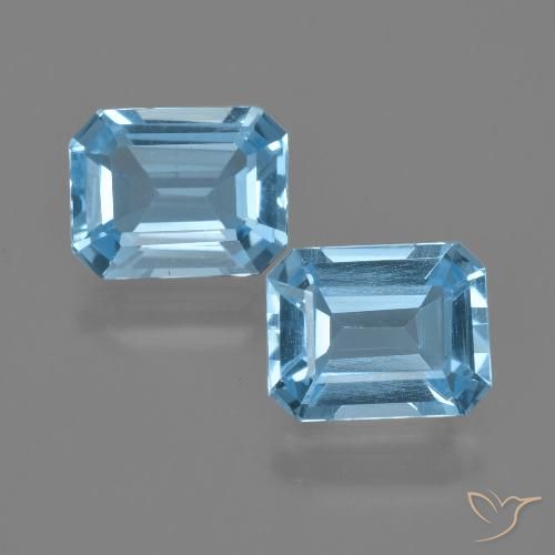 4.99ctw Natural Azul Suizo Topacio, corte esmeralda, VS
